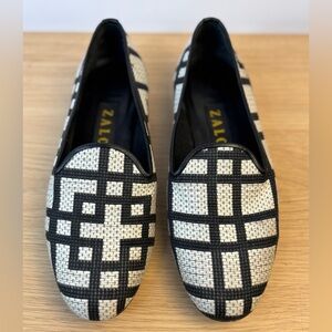 Zalo Women's Black and White Patterned Loafers Woman’s‎ 8.5